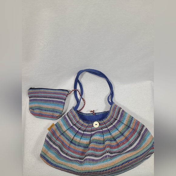 Hamro fair-trade hand loomed knit bohemian bag with matching clutch - Picture 6 of 7